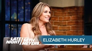 Elizabeth Hurley Flirts So Hard She Hurts Herself - Late Night with Seth Meyers