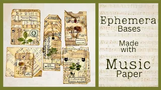MASS MAKING EPHEMERA BASES MADE WITH MUSIC PAPER #junkjournalideas #papercraft #craftwithme