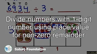 Divide numbers with 1-digit number using place value for non-zero remainder, Math Lecture | Sabaq.pk