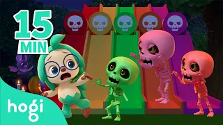 Learn Colors with Halloween Skeleton & Slide | 15min | Halloween Songs for Kids | Pinkfong Hogi