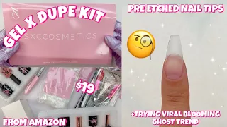 TRYING SXC COSMETICS $19 GEL X DUPE NAIL STARTER KIT FROM AMAZON | VIRAL BLOOMING GEL GHOST TREND