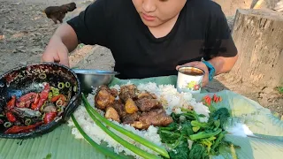 Huan ah mukbang//mutton curry//nghathu leh hmarchapui kan//mai an bai thak