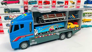 12 Type Tomica Cars ☆ Tomica opening and put in big Okatazuke convoy (How to draw a picture)