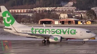 Transavia Boeing 737-700 taxi & takeoff at Innsbruck Airport INN/LOWI