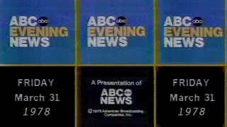 ABC Evening News (Complete Broadcast, 3/31/1978) 📺