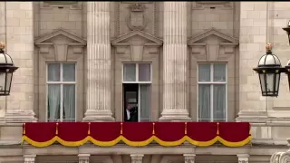 Royal flypast and First Public Appearance of Princess Charlotte - Trooping The Colour 2016.