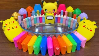 RAINBOW PIKACHU SLIME ! Mixing Random Things into STORE BOUGHT Slime! Relaxing Satisfying Slime #421