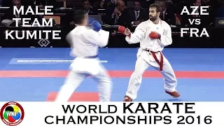 BRONZE (2/4) Male Team Kumite AZE vs FRA. 2016 World Karate Championships | WORLD KARATE FEDERATION