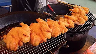 같은자리에서만 15년! 튀기기무섭게 팔리는 시장 가마솥통닭｜Korean Street Food-fried chicken-Whole Chicken Frying in a Cauldron