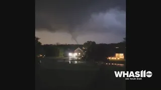 RAW: Funnel clouds, possible tornadoes spotted in southern Indiana