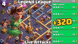 Th16 Legend League Attacks Strategy! +320 Mar Day 4 || Clash Of Clans