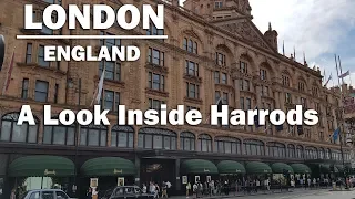 Ходьба вокруг Harrods, торговый рай для мега богатых в Лондоне Англия