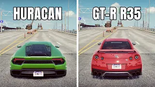 NFS Heat: NISSAN GT-R R35 VS LAMBORGHINI HURACAN (WHICH IS FASTEST?)