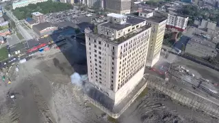 Park Avenue Hotel Implosion - Detroit, MI - Filmed by DJI Phantom 2 Drone - Demolition