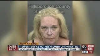 Woman arrested for shoplifting, abandoning child