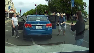 Driver causes accident, threatens dash cam owner and tries to flee - Victoria