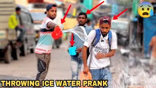 Throwing Ice Water at People Prank ! || MOUZ PRANK