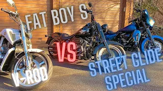 Harley-Davidson Street Glide, Fat Boy S, and V-Rod Comparison | Part 1 of 3   4K