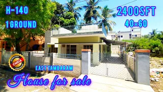 H-140House for sale in East Tambaram| 2400| 40×60  camp Road | 2bhk|build- 900| c.m.d.a Appro....