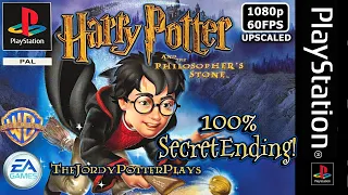 100% Longplay of Harry Potter and the Philosopher's Stone PS1 Upscaled! Full Gameplay SECRET ENDING