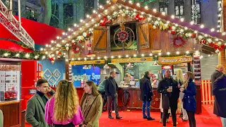 London’s Christmas Market & Lights|London Walking Tour | Leicester Square Christmas Market[4K HDR]