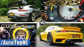 Porsche 992 Turbo S vs 991 GT2 RS 0-330KM/H ACCELERATION & SOUND by AutoTopNL