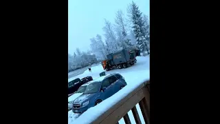 Garbage Truck Aggressively Chases Baby Moose In Anchorage, Alaska