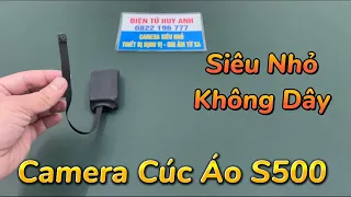 Camera S500 Siêu Nhỏ Không Dây Mẫu Mới , Camera Ngụy Trang Cúc Áo S500 Wifi Full4K Xem Từ Xa