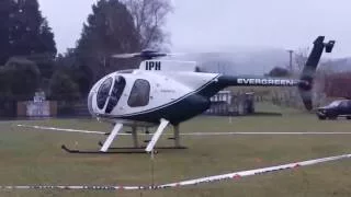 Hughes 500 Helicopter Start-up and Takeoff