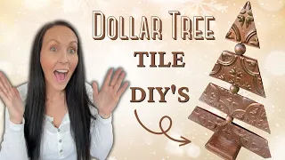 INSANELY easy Christmas diy's using dollar tree TILES | Vintage Christmas diy's | Christmas diys