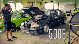 Mercedes W124 Lenkrad Umbau Leder auf Holz | 500E