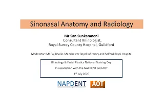 Rhinology | Sinonasal Anatomy and Radiology | Mr San Sunkaraneni