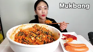 20분동안 먹은 매운 대왕열무비빔밥 먹방 (ft,멍게,매운비빔젓갈)🌶 Korean food Yeolmu-Kimchi Spicy Bibimbap Mukbang eating show