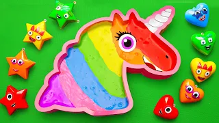 How to Make Rainbow Unicorn Bathtub by Mixing All My SLIME on Heart Coloring! Satisfying ASMR Videos