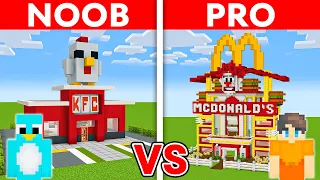 NOOB vs PRO: MCDONALDS vs KFC House Build Challenge in Minecraft