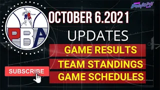 2021 PBA Philippine Cup OCTOBER 6 .2021 | SCORE RESULTS | PBA TEAM STANDINGS | GAME SCHEDULES