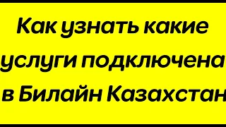 Как узнать какие услуги подключена в Билайн Казахстан