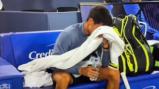 Carlos Alcaraz crying like after losing to Djokovic in Cincinnati