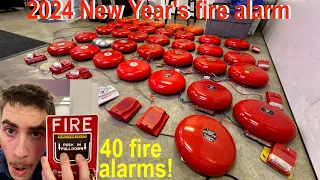 Setting off 40 fire alarms 2024 New Year's fire alarm ringing/sound off! Happy New Year!