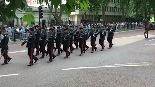 Ghurka Detachment returning from Changing of the Guards / Pipe Band