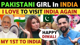 PAKISTANI GIRL 1ST VISIT TO INDIA😍 AND SAY HAPPY DIWALI | PAK PUBLIC REACTION ON INDIA REAL TV VIRAL