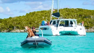 A DAY IN THE LIFE LIVING ON OUR BOAT IN THE BAHAMAS! Avoiding Coral Reefs, Boat Chores, Remote Surf