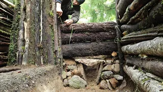 Solo PRIMITIVE HUT build (Without cutting down a tree)