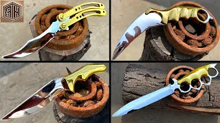 Turning Rusted Bearings into some beautiful but sharp knives