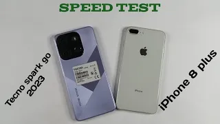 Tecno spark go 2023 Vs iPhone 8 plus speed test & comparison 2023