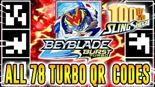 ALL 78 TURBO QR CODES BEYBLADE BURST TURBO APP 100% COLLECTION