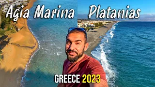Platanias Crete, Agia Marina Beach, Chania Crete, Greece 2023