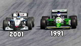 What's the GAP Between Hakkinen's First Lotus F1 CAR and his Last Mclaren F1 2001?