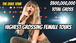 TOP 20 HIGHEST GROSSING TOURS OF ALL TIME BY FEMALE SINGERS (1983-2023)