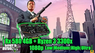 RX 580 4gb - GTA 5 Benchmark - 1080p -  #rx580 #gta5 #gtav